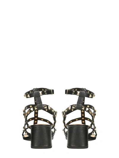 Shop Ash Rolling Studs Sandals In Black