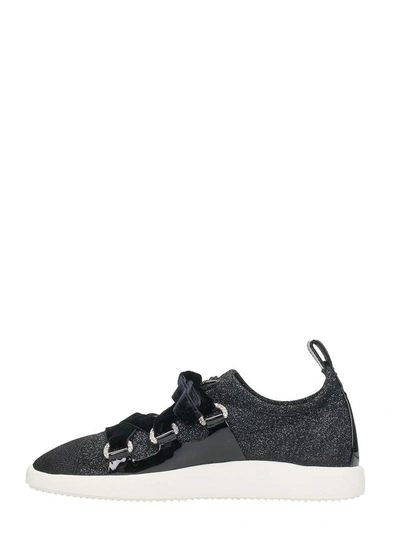 Shop Giuseppe Zanotti Black Glitter Sneakers