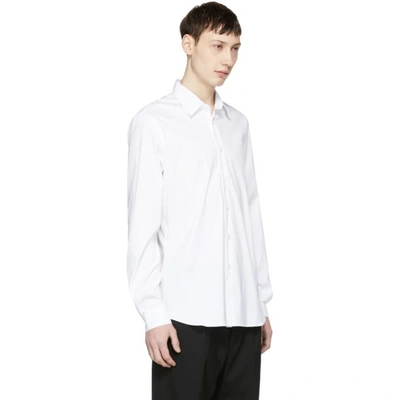 Shop Prada White Stretch Poplin Shirt In F0009-bianc