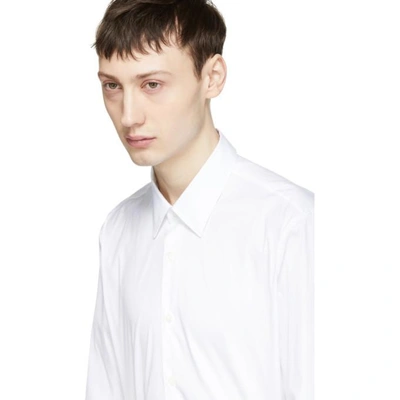Shop Prada White Stretch Poplin Shirt In F0009-bianc