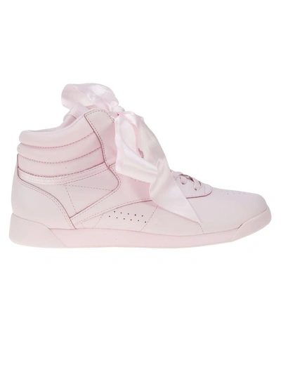Reebok Freestyle Bow Leather High Top Sneakers In Pink | ModeSens