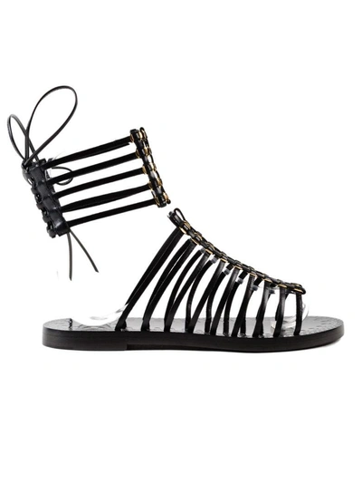 Shop Alaïa Embellished Sandals In Black