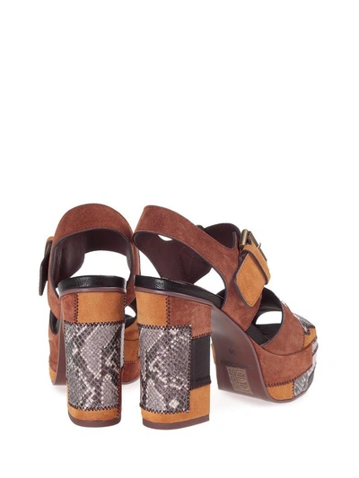 Shop See By Chloé Eva Patchwork Leather Sandals In Multi