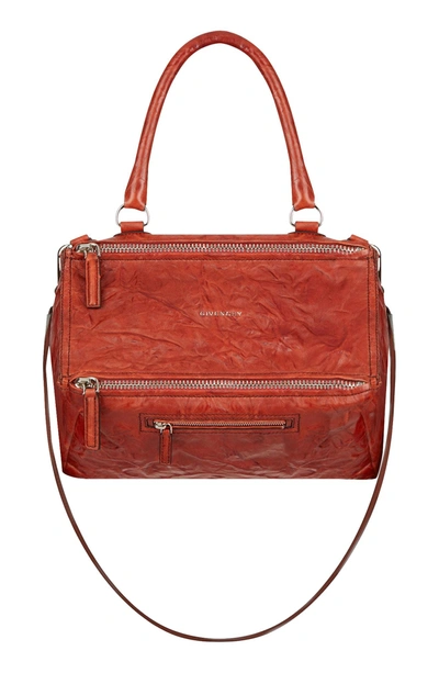 Shop Givenchy 'medium Pepe Pandora' Leather Satchel - Red In Mahogany