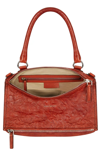 Shop Givenchy 'medium Pepe Pandora' Leather Satchel - Red In Mahogany
