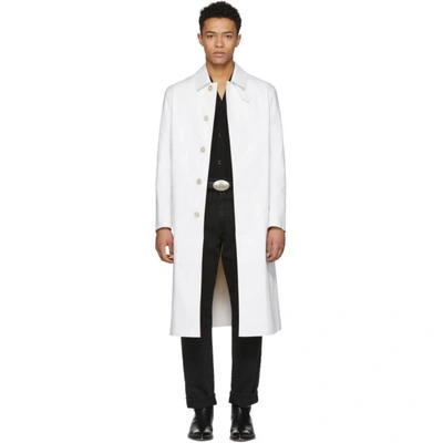 Shop Maison Margiela Off-white Mackintosh Edition Coat In 101 Off Whi