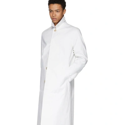 Shop Maison Margiela Off-white Mackintosh Edition Coat In 101 Off Whi