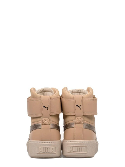 Shop Puma Sand Platform Suede High-top Sneakers In Neutral