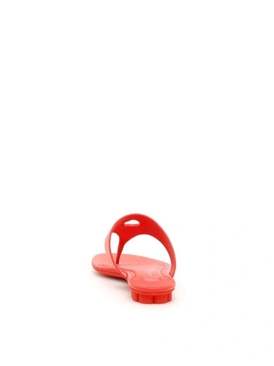 Shop Ferragamo Calfskin Enfola Sandals In Corallo (red)