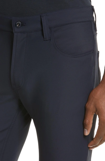 Shop Armani Collezioni Emporio Armani Aj Straight Leg Five-pocket Pants In Blue