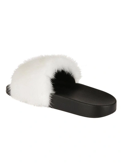 Shop Givenchy Contrast Strap Slippers In White