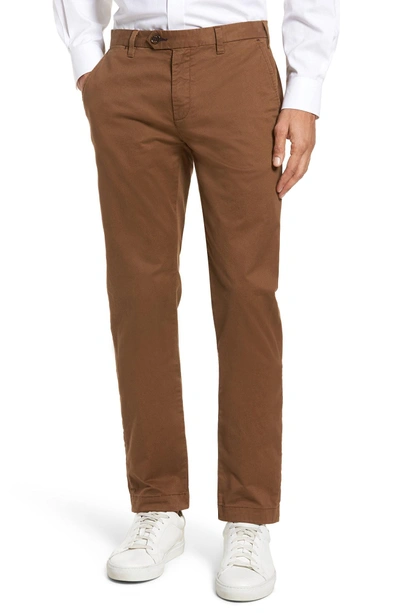 Shop Ted Baker Procor Slim Fit Chino Pants In Tan