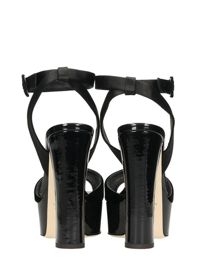 Shop Giuseppe Zanotti Betty Black Velvet Platform Sandals