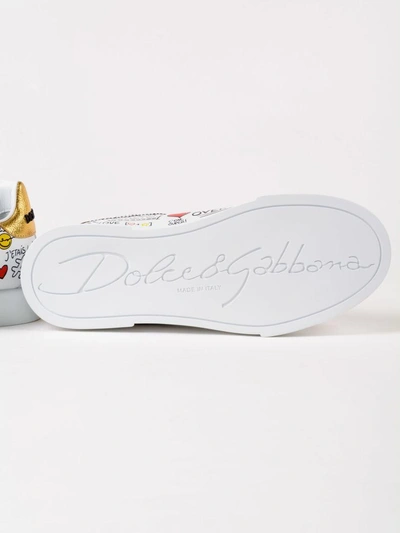 Shop Dolce & Gabbana Graffiti Heart Print Sneakers In Hwpmurales Fdo.bianco