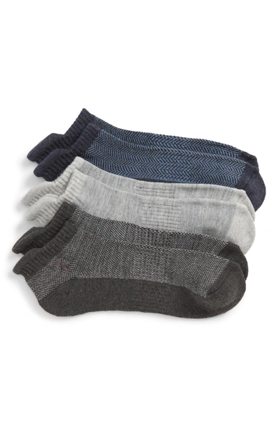 Shop Polo Ralph Lauren 3-pack Low Cut Socks In Charcoal Assorted