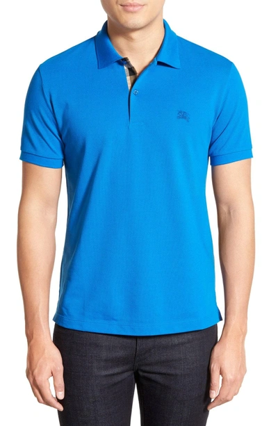 Shop Burberry Piqué Polo In Bright Opal