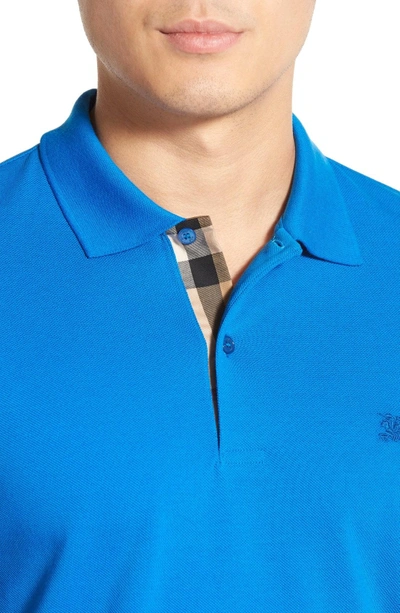 Shop Burberry Piqué Polo In Bright Opal