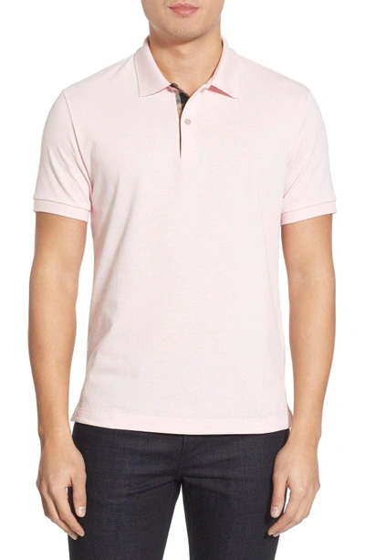 Shop Burberry Pique Polo In City Pink
