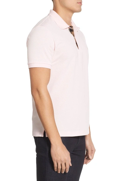 Shop Burberry Pique Polo In City Pink