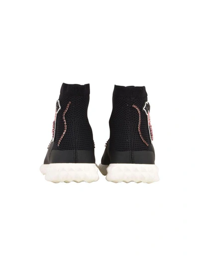 Shop Valentino Knit High-top Sneaker In Black