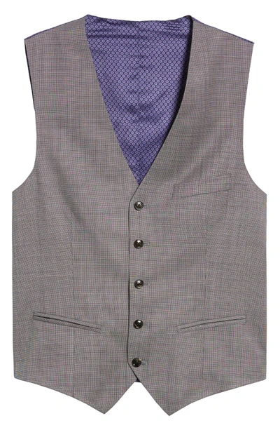 Shop Ted Baker Troy Trim Fit Solid Wool Vest In Light Grey