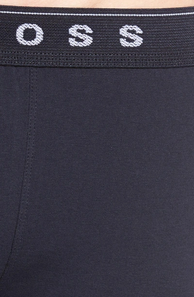 Shop Hugo Boss 3-pack Cotton Trunks In Navy/ Deep Blue/ Charcoal