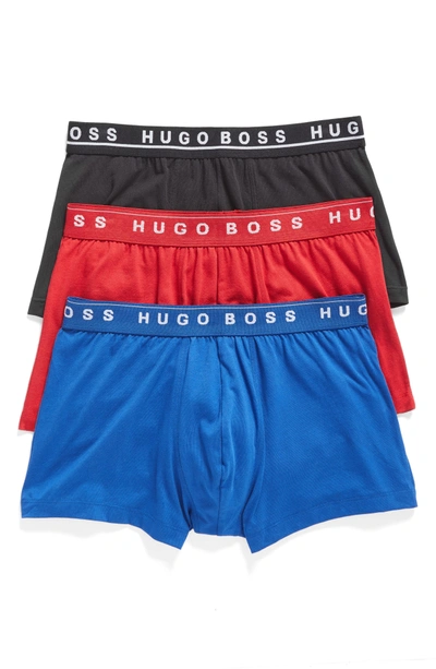 Shop Hugo Boss 3-pack Cotton Trunks In Red