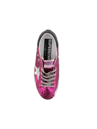 Shop Golden Goose Superstar Sneakers In Cyclamine Glitter-silver Star