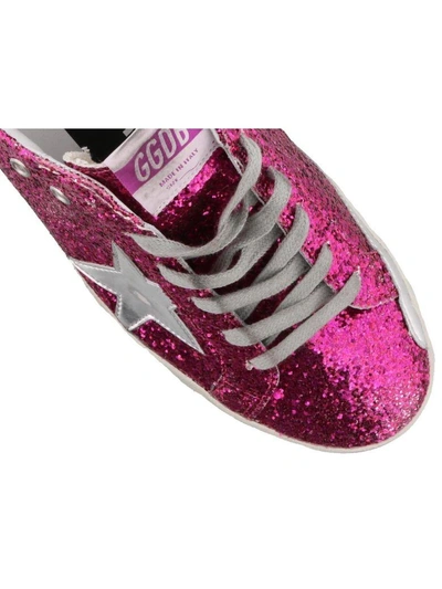 Shop Golden Goose Superstar Sneakers In Cyclamine Glitter-silver Star