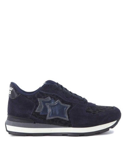 Shop Atlantic Stars Vega Blue Leather And Leopard Fabric Sneaker In Nero