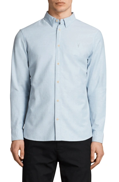 Shop Allsaints Huntington Regular Fit Sport Shirt In Light Blue