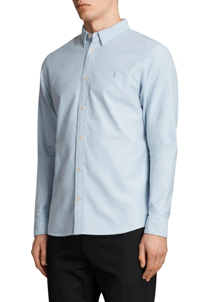 Shop Allsaints Huntington Regular Fit Sport Shirt In Light Blue