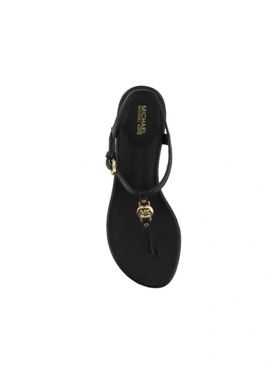 Shop Michael Kors Cayla Mid Thong Sandals In Black