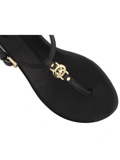 Shop Michael Kors Cayla Mid Thong Sandals In Black