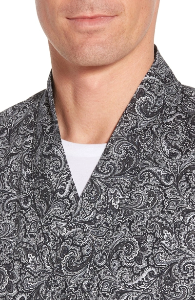 Shop Majestic Starling Robe In Black Paisley