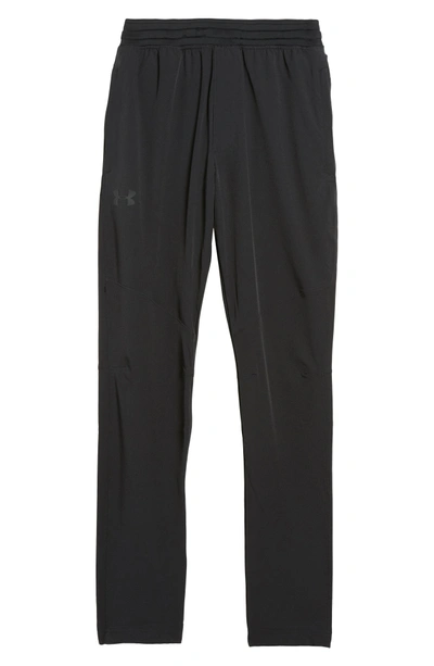 Shop Under Armour Fitted Woven Training Pants In Academy/ Black