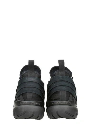Shop Y-3 Qasa Elle Lace Black Fabric Sneakers