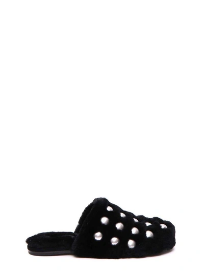 Shop Alexander Wang Amelia Fur Slides In Black