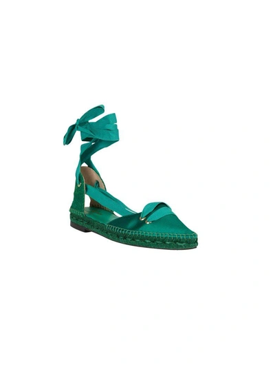 Shop Castañer By Manolo Blahnik Flat Shoes In Verde Smeraldo