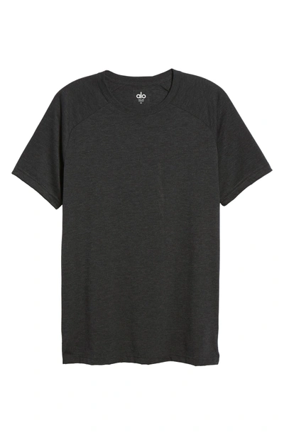 Shop Alo Yoga The Triumph Crewneck T-shirt In Charcoal Black Triblend