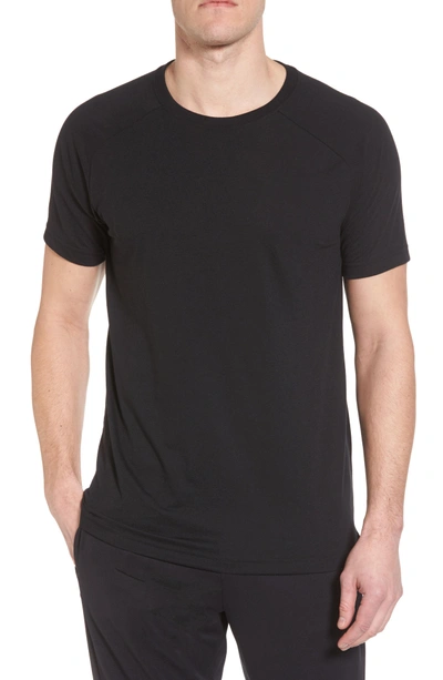 Shop Alo Yoga The Triumph Crewneck T-shirt In Solid Black Triblend