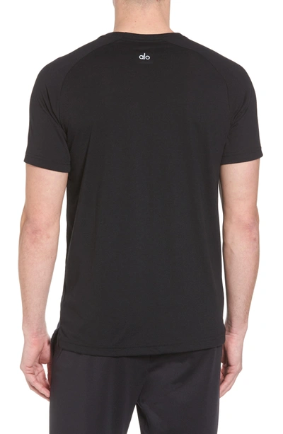 Shop Alo Yoga The Triumph Crewneck T-shirt In Solid Black Triblend