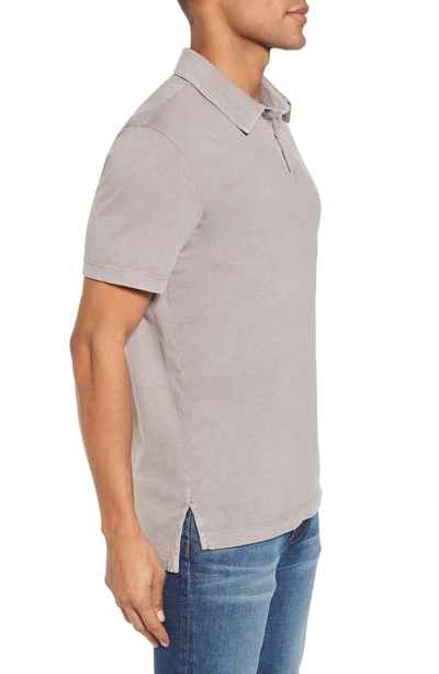 Shop James Perse Slim Fit Sueded Jersey Polo In Fossil
