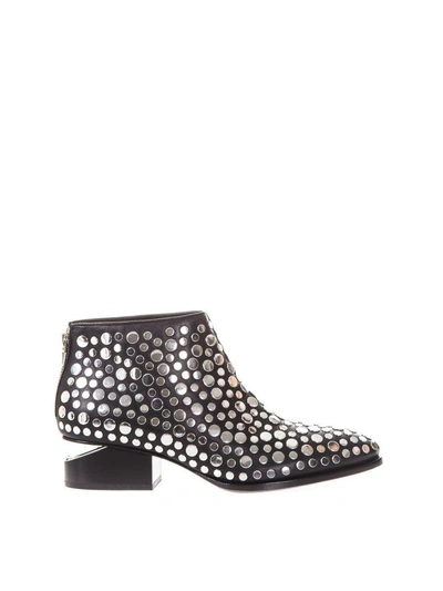 Shop Alexander Wang Kori Studded Leather Ankle Boots In Black