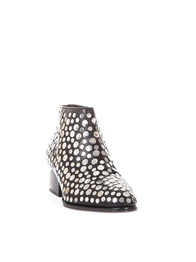 Shop Alexander Wang Kori Studded Leather Ankle Boots In Black