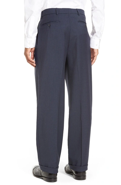 Shop Ballin Pleated Solid Wool Trousers In New Navy