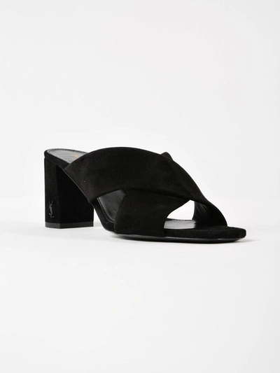 Shop Saint Laurent Loulou Sandals In Nero