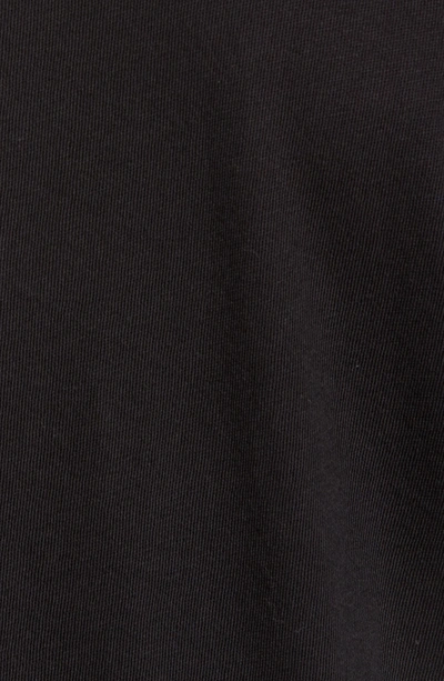 Shop Vince Raw Edge Long Sleeve Henley T-shirt In Black