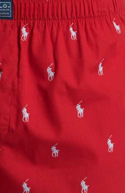 Shop Polo Ralph Lauren Woven Boxer Shorts In Red/ Elite Blue