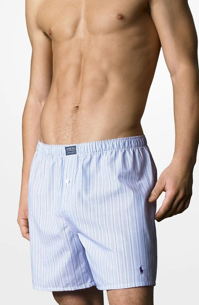 Shop Polo Ralph Lauren Woven Boxer Shorts In Andrew Blue